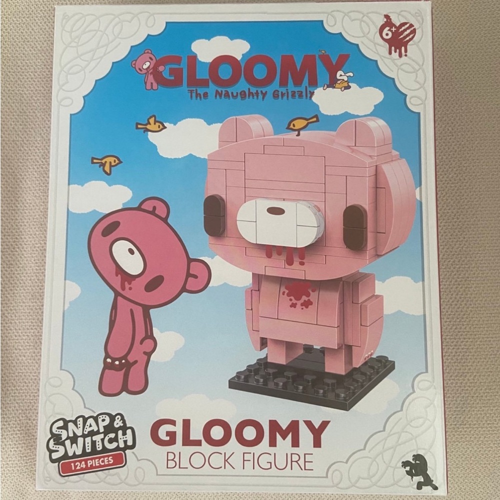 Gloomy Bear the Naughty Grizzly Snap & Switch Block Figure NIB 124 Pieces